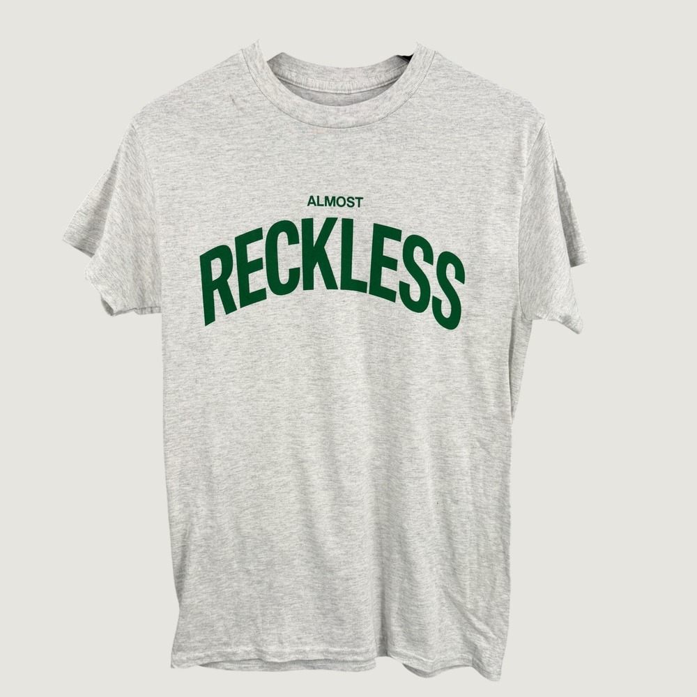 Tibi Almost Reckless Amy Smilovic Graphic T-Shirt Gray No Size Tag Chest is 36"
